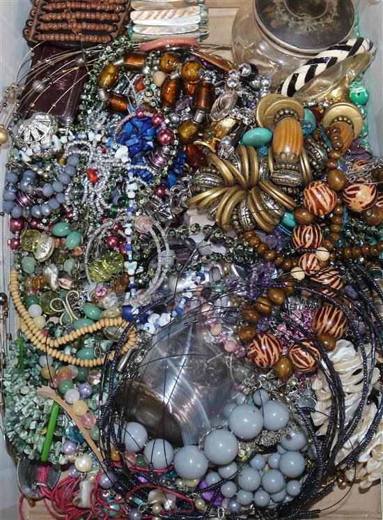 A large quantity of assorted costume jewellery.